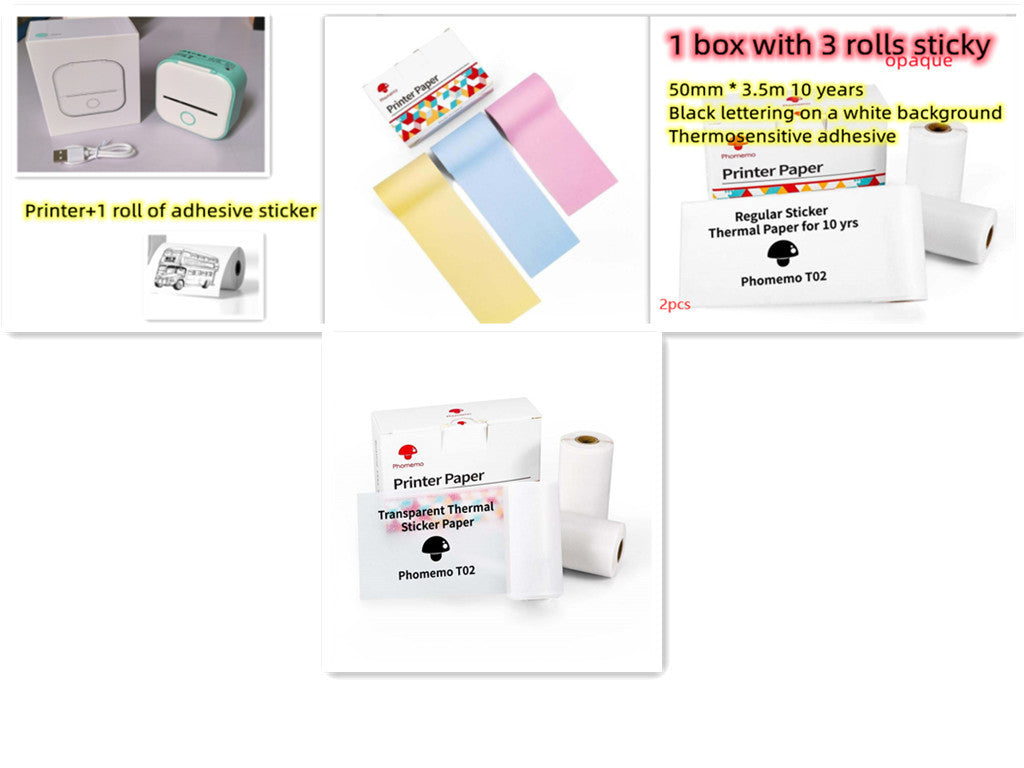 Portable Mini Thermal Label Printer Home Photo Printer Bluetooth-compatible Mini