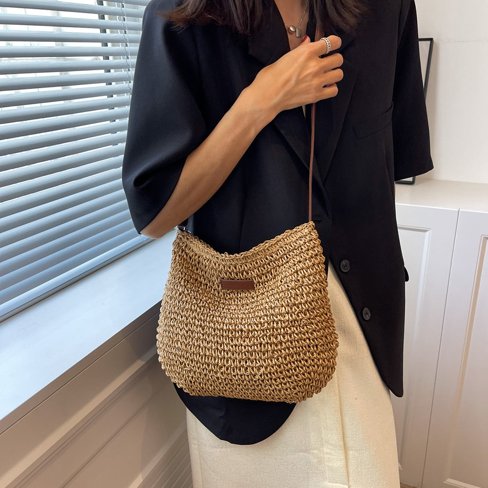 Tote Bag Niche Design Vacation Straw Tote Bag