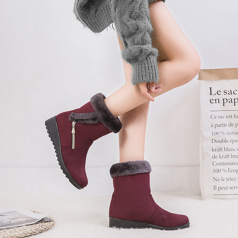 velvet cotton Boots shoes Flat bottom plus velvet cotton shoes