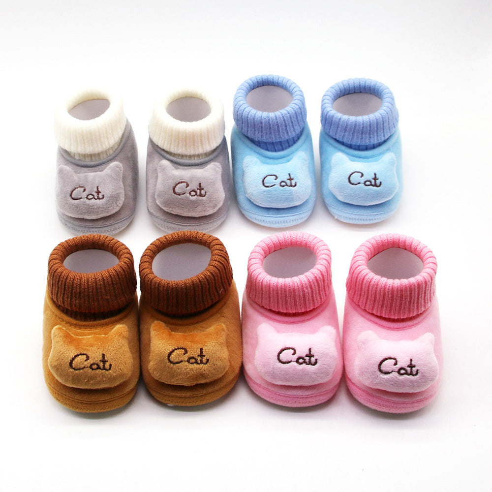 New Winter Baby Shoes Luokou Lace 0-3-6-9-12 Baby Toddler Shoes Can Not Fall