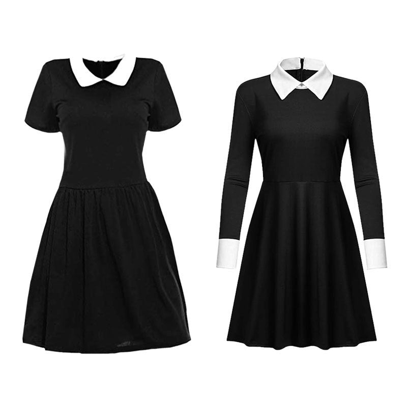 Halloween custom Wednesday Black Dress Cosplay