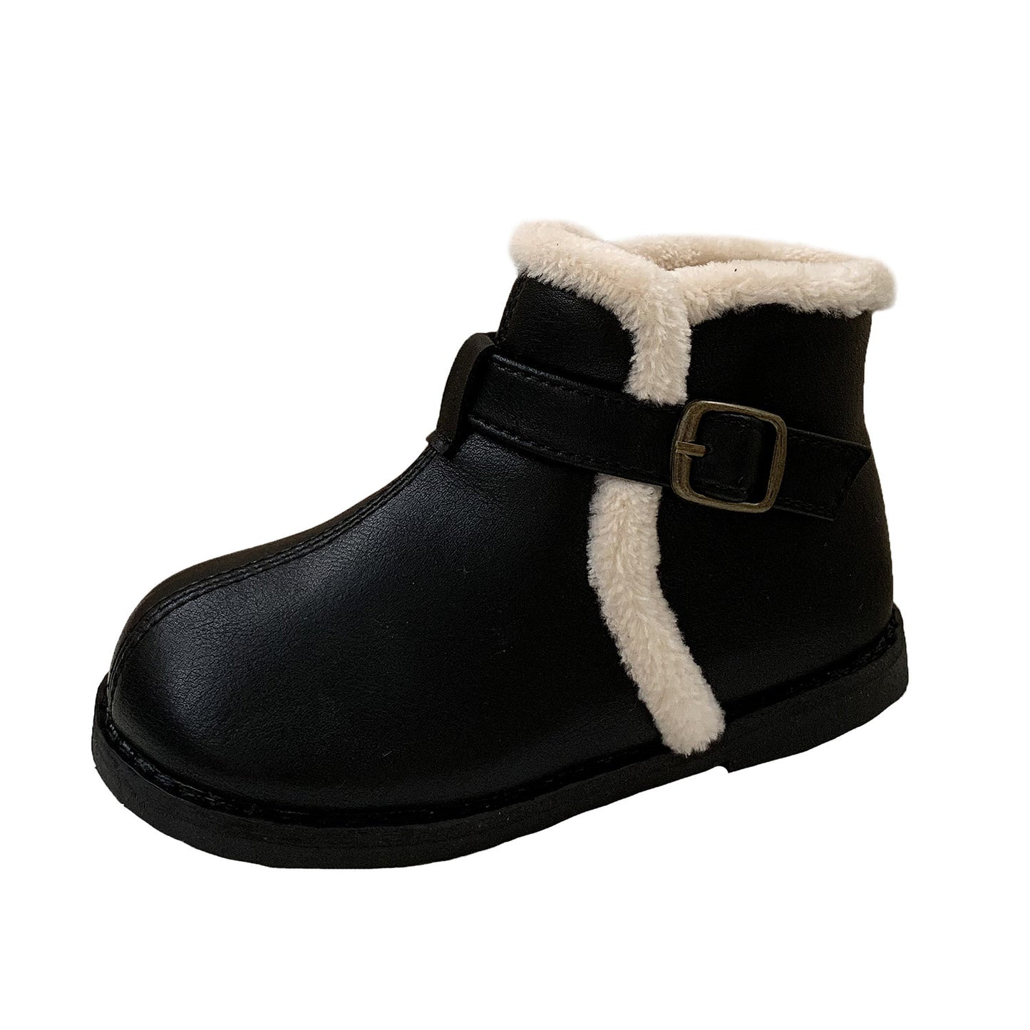 Velcro Soft Bottom boots Turned Wool Korean Style Round Head Velcro Soft Bottom