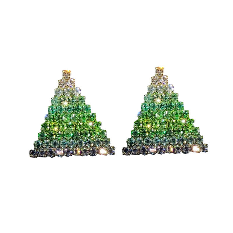 Triangle Stud Simple Silver Needle Full Drill Triangle Stud
