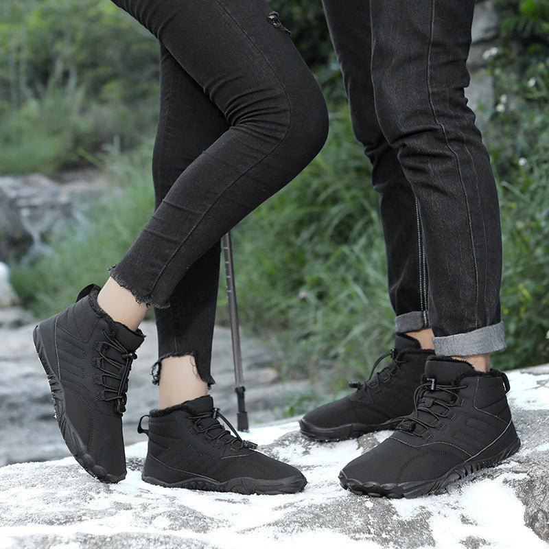 Boots Wear-resistant Outdoor Sports Cotton Shoes For Men And Women Winter Warm Slip-on Boots Wear-resistant Anti-ski Thickened Shoes Couple