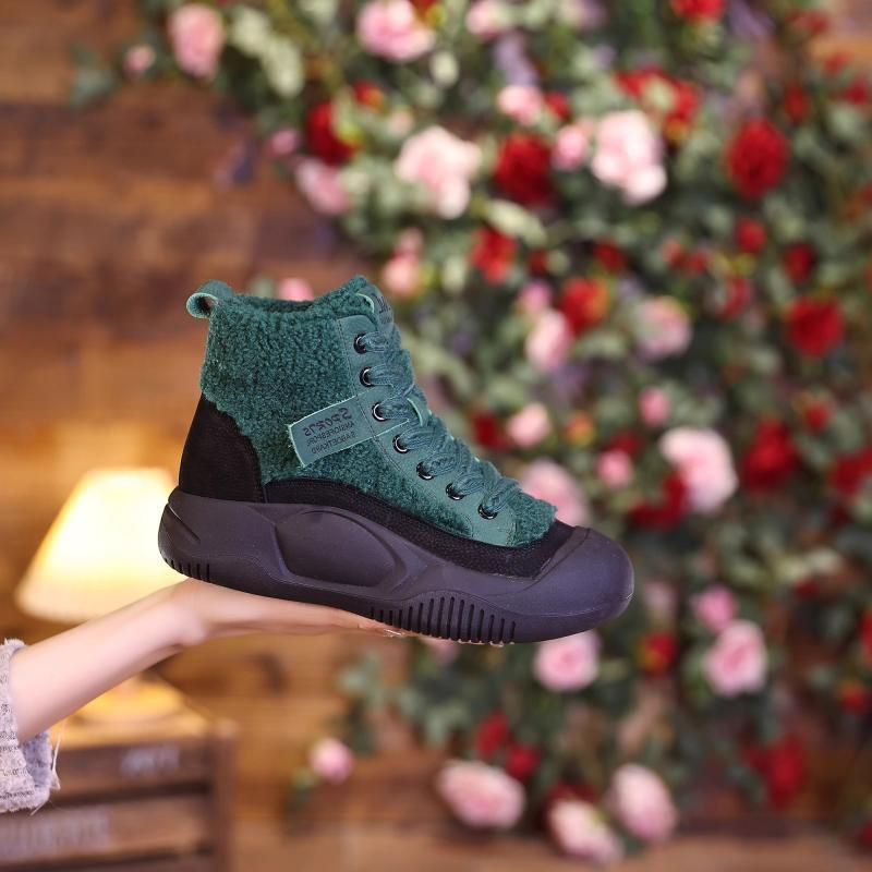 Martin Boots High-top Fleece-lined Soft-soled Martin Boots High-top Anti-slip All-matching
