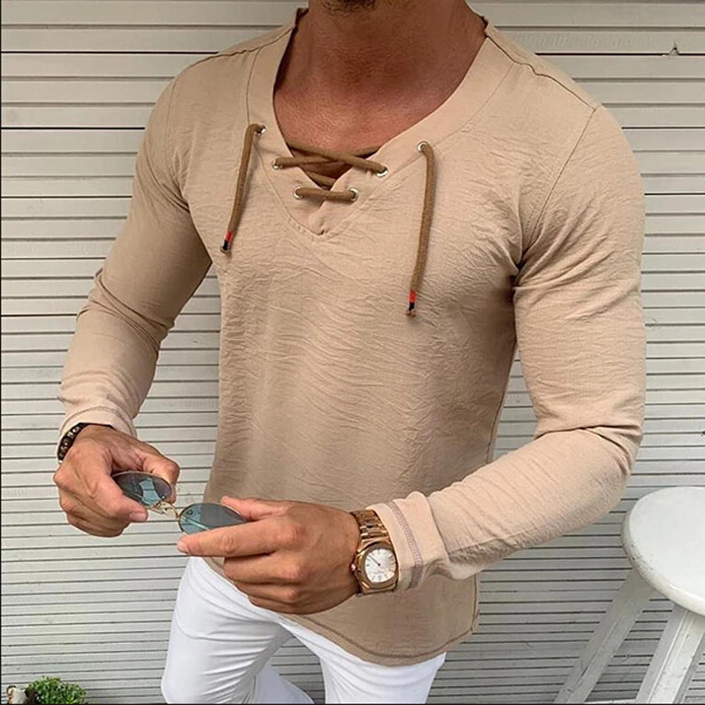 Tassel Elastic Men's Denim Shirt Men's Shirt - sumet.shop