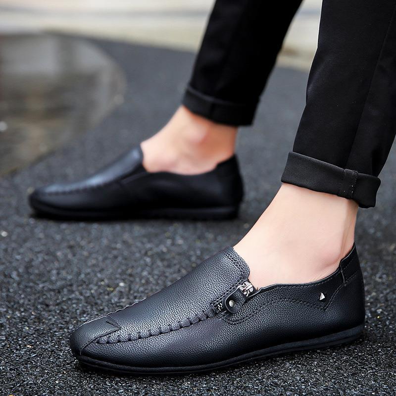 Leather Shoes New Autumn And Winter Beanie Shoes Men's Casual Lazy Leather Shoes