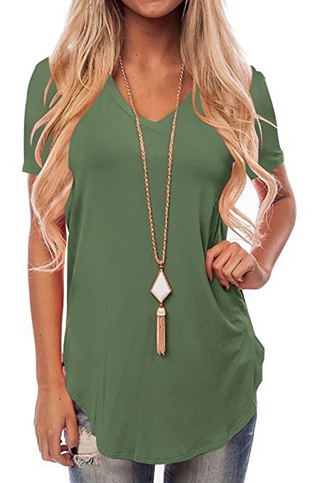 V-Neck Short Sleeve T-Shirt Tuxedo Loose T-Shirt