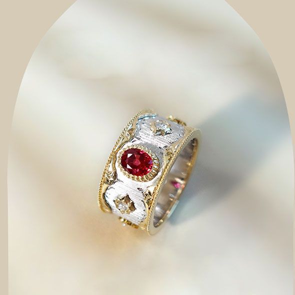 Fashion S925 Silver Plated Red Diamond Ring - sumet.shop