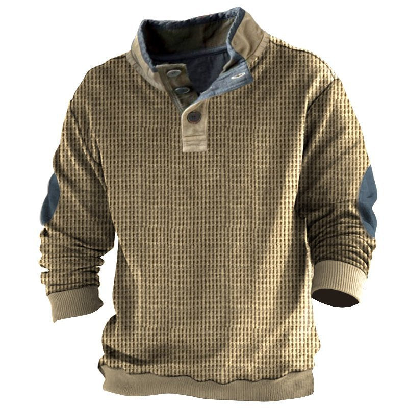 Men's Half Zipper Printed Long-sleeved Top - sumet.shop