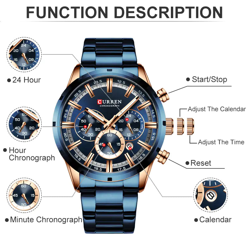 CURREN Men Quartz Watch Top Brand - sumet.shop