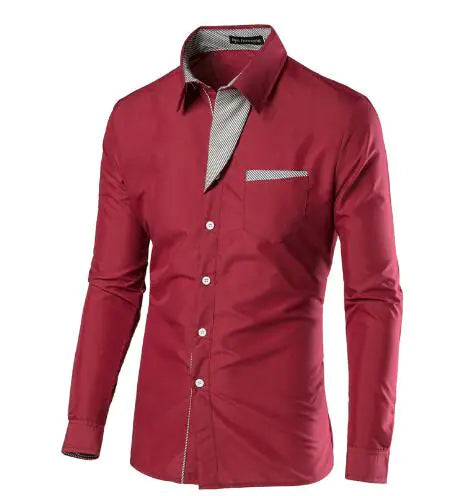 Male Fashion Shirts Full Sleeve Stripe Shirt Men Slim Fit Design Formal Dress Shirts 14 Colors Size M-4XL - sumet.shop