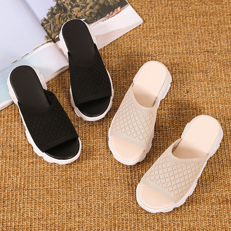 Low Heel Sandals Women's Home Platform Low Heel Sandals And Slippers