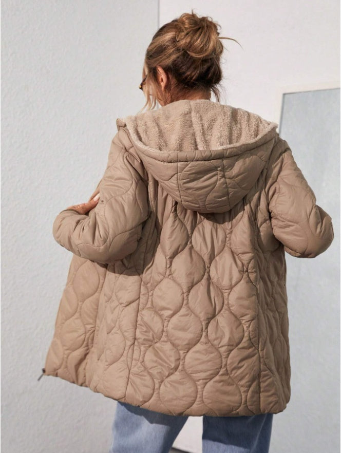 Aveloria Affinna Casual Quilted Loose Hooded Padded Coat Winter