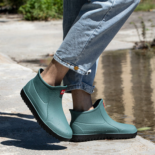 Men's Rain Shoes With Anti Slip Wear-resistant And Warm Sleeves