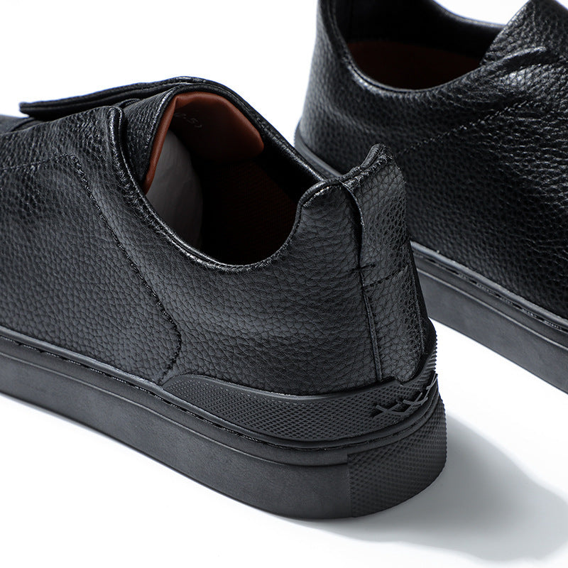 Soft Bottom Leather Shoes Soft Surface Short Casual New Men's Leather Shoes