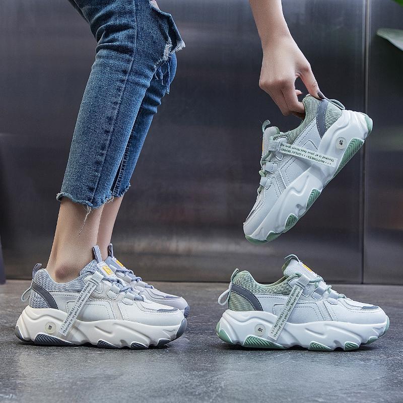 Leather Casual Sneakers Old Shoes Women All-match Platform Casual Sneakers