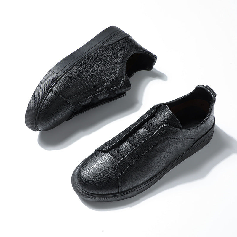 Soft Bottom Leather Shoes Soft Surface Short Casual New Men's Leather Shoes