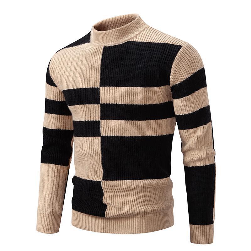 Men's Half-high Collar Slim-fit Jumper Knitwear Korean Youth Fashion Casual Top - sumet.shop