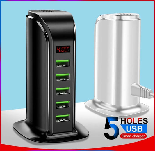 Multi-port USB Charging Head 5v4a Digital Display Monitoring Sailing Charger, Electronic, sumet.shop