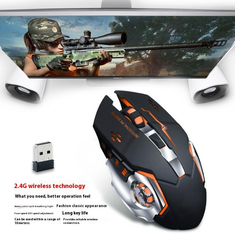 Luminous Game Mouse Mute Rechargeable Bluetooth Dual Mode