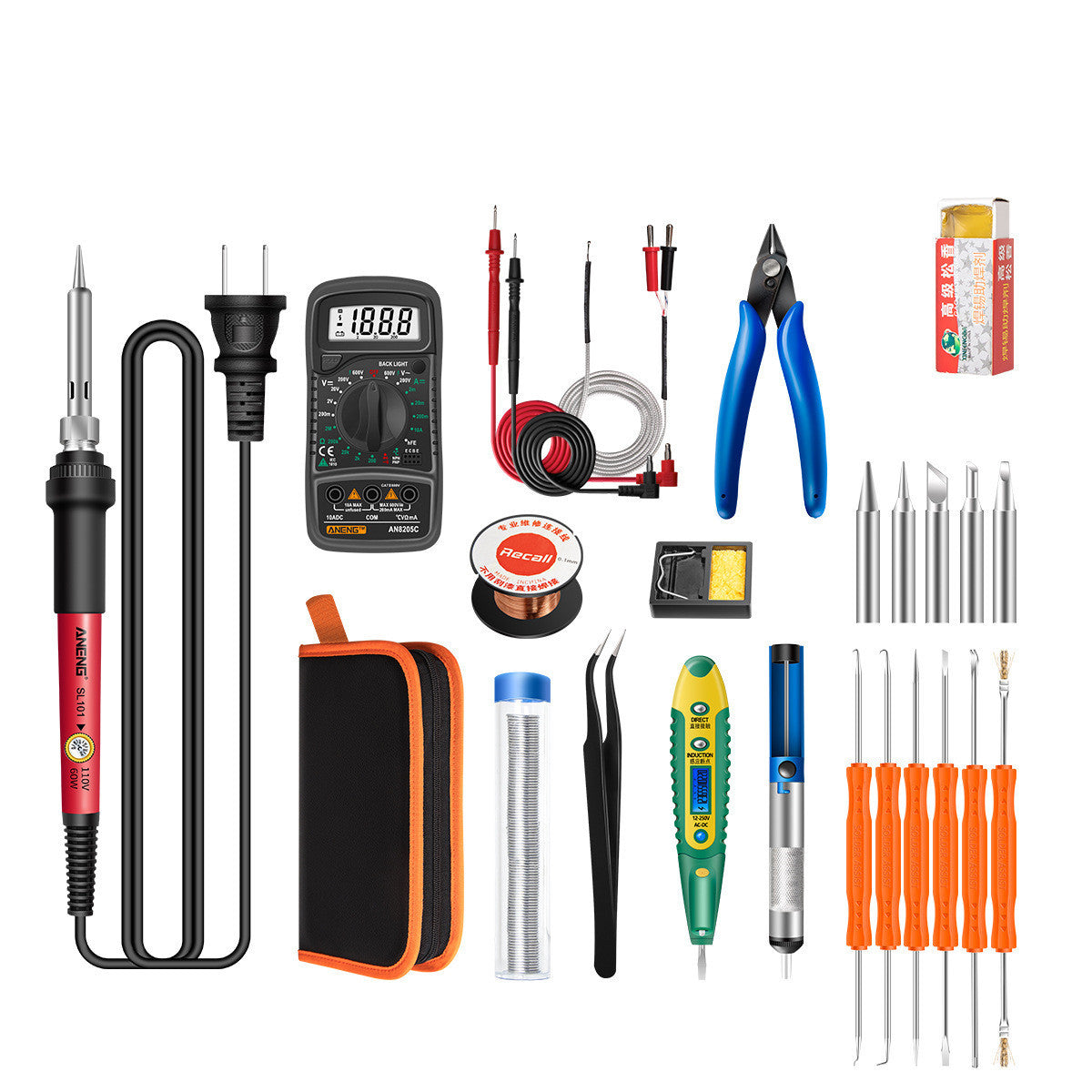 Constant Temperature Electric Soldering Iron Set Adjustable Temperature 60W Digital Display Internal Heat Welding - sumet.shop