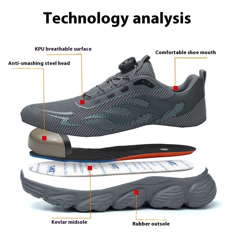 Shoes Anti-smashing And Anti-penetration Mesh Breathable Four Seasons Labor Protection Shoes Men Anti-smashing And Anti-penetration