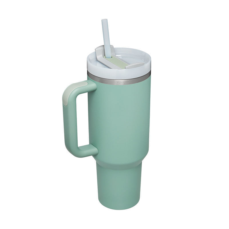 Vacuum Coffee Cup 40 Oz Tumbler With Handle Straw Insulated, Stainless Steel Spill Proof Vacuum Coffee Cup Tumbler With Lid Tapered Mug Gifts For Valentine Lover Suitable For Car Gym Office Travel