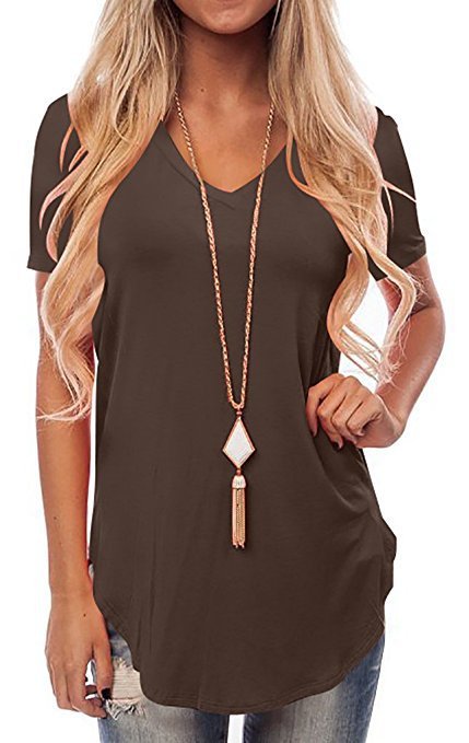 V-Neck Short Sleeve T-Shirt Tuxedo Loose T-Shirt