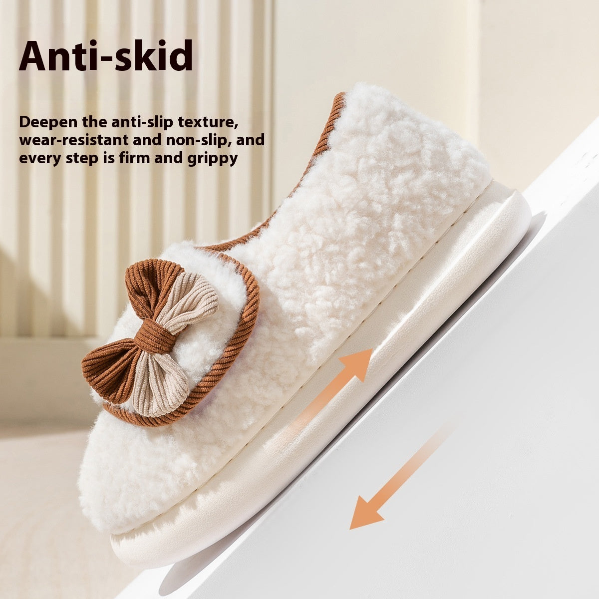 Slippers Female Indoor Home Warm Non-slip Fluffy Slippers Female