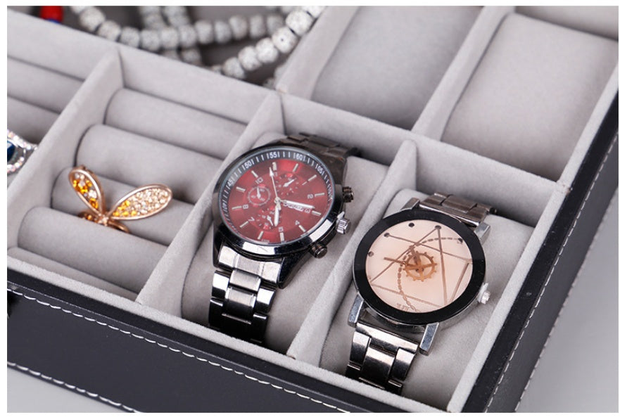 Leather 8-digit Watch Jewelry Gift Storage Display Box