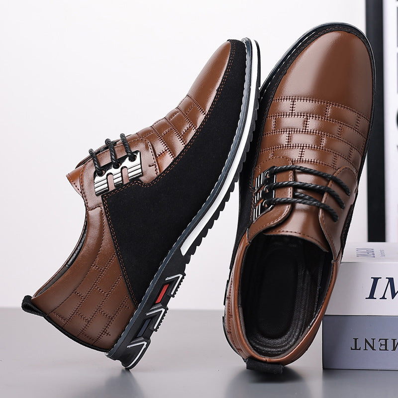 Leather Shoes Lightweight Casual Regular Men's Lace Up Leather Shoes