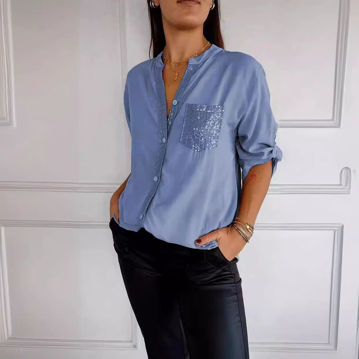 Long-sleeve Casual Shirt Commute Style Women's Summer Long-sleeve Casual Fashion Shirt