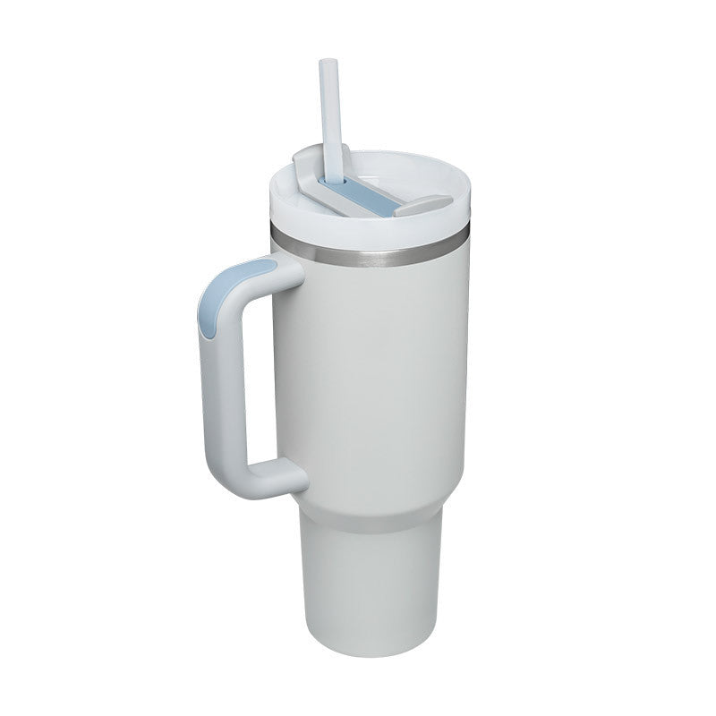 Vacuum Coffee Cup 40 Oz Tumbler With Handle Straw Insulated, Stainless Steel Spill Proof Vacuum Coffee Cup Tumbler With Lid Tapered Mug Gifts For Valentine Lover Suitable For Car Gym Office Travel