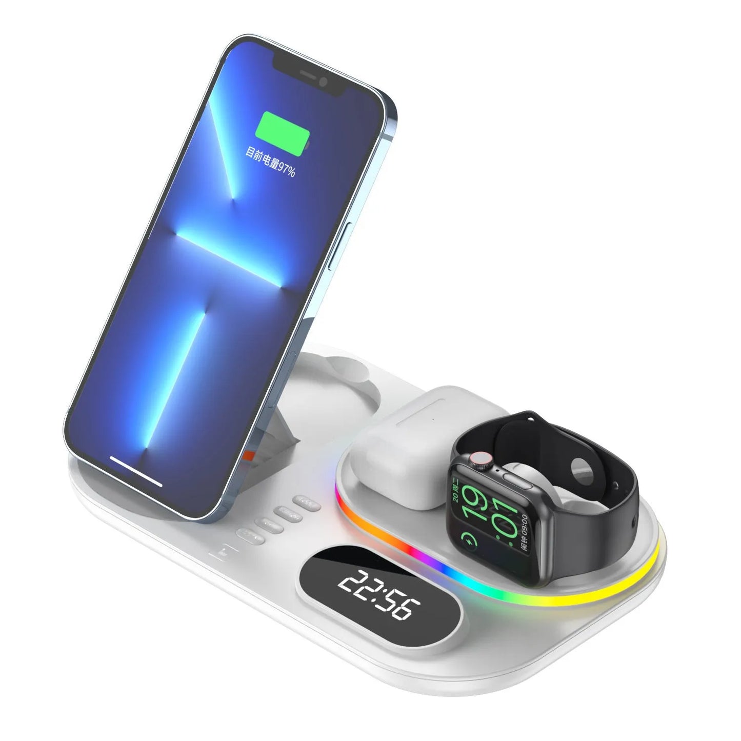 Suitable For Wireless Charger Three-in-one Mobile Phone Creative Desktop Bracket