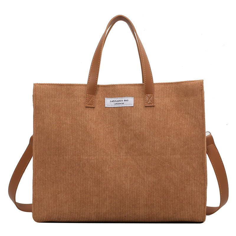 Shouder Bag Corduroy Large-capacity