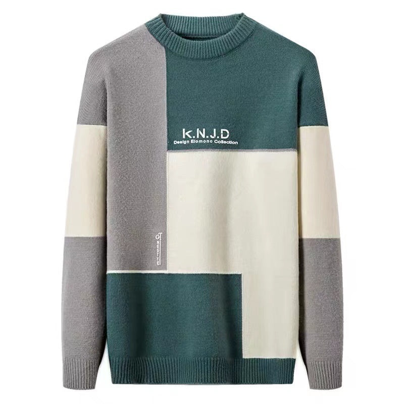 turtleneck Sweater Men's Multi-colored Half-turtleneck Sweater