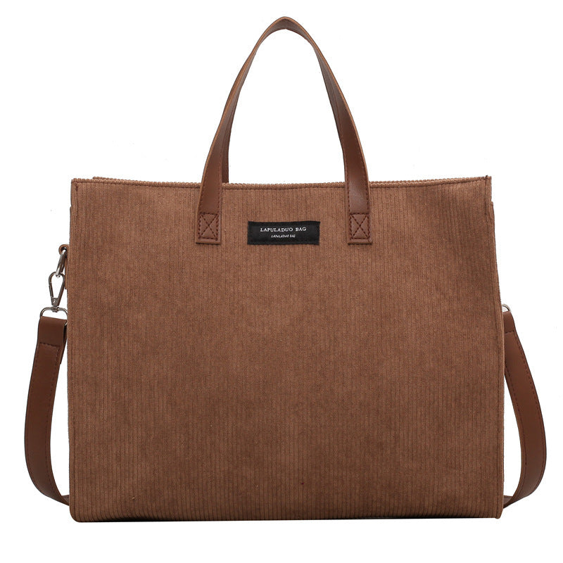 Shouder Bag Corduroy Large-capacity
