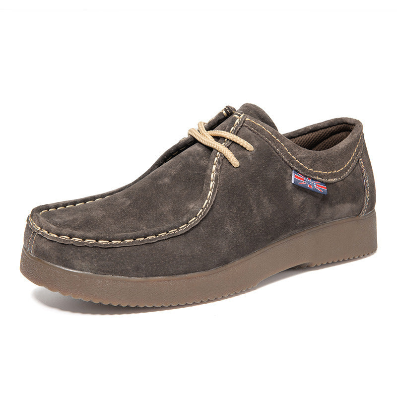 Leather Sneakers Men New Casual Korean Style Trendy All-matching British Style Leather Sneakers Men