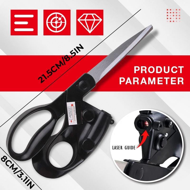 Professional Laser Guided Scissors For Home Crafts Wrapping Gifts Fabric Sewing Cut Straight Fast Scissor Shear - sumet.shop