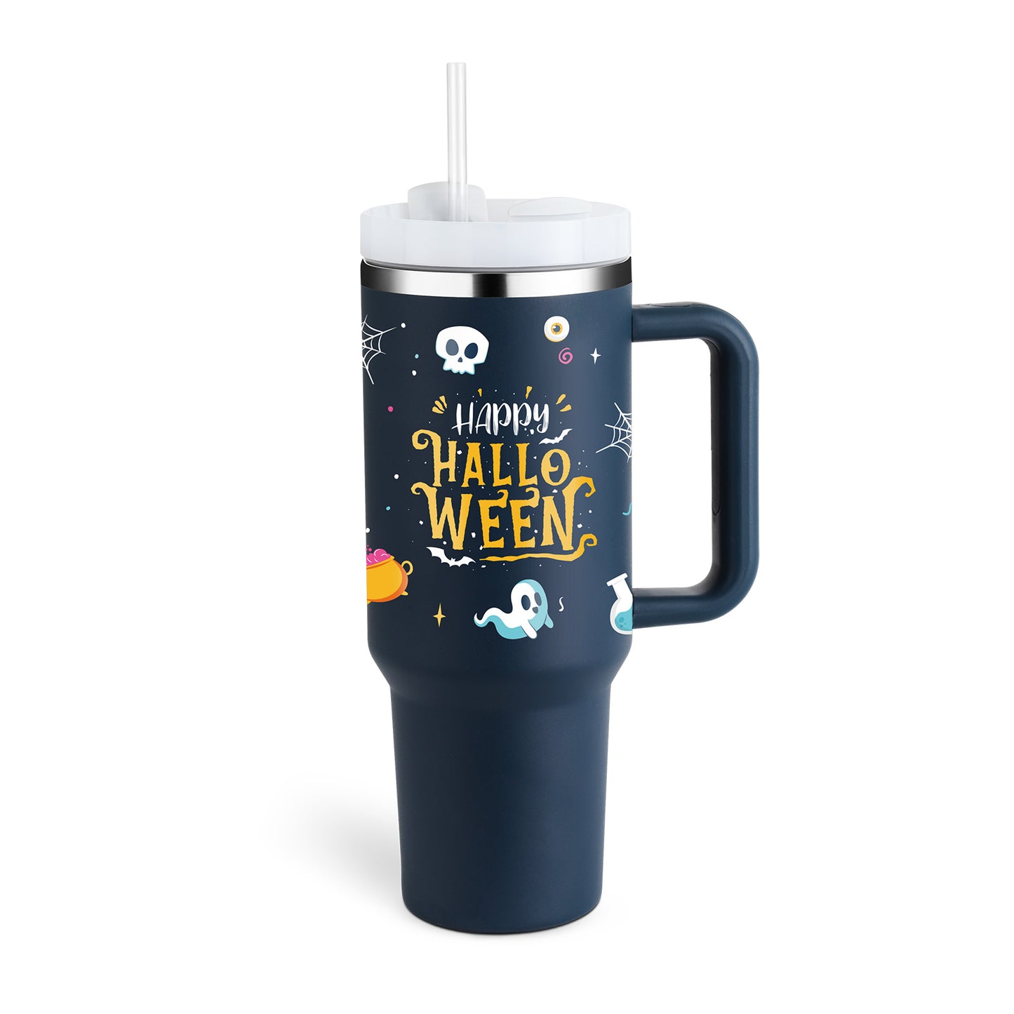 Vacuum Coffee Cup 40 Oz Tumbler With Handle Straw Insulated, Stainless Steel Spill Proof Vacuum Coffee Cup Tumbler With Lid Tapered Mug Gifts For Valentine Lover Suitable For Car Gym Office Travel