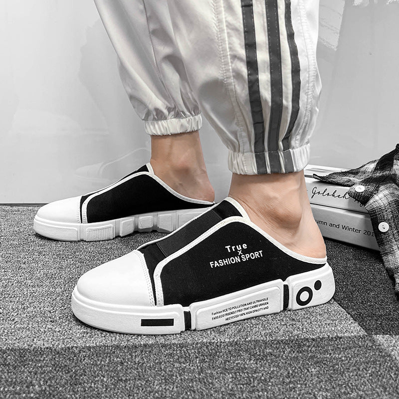 Outdoor Flats Slippers Breathable Lightweight Half Closed Toe Shoes Men - sumet.shop