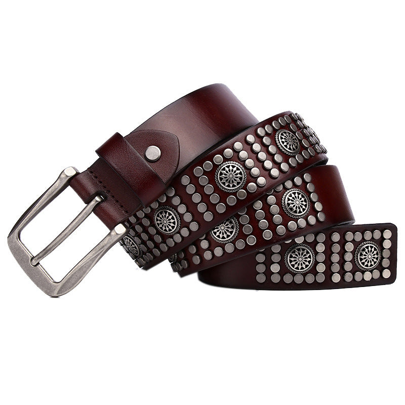 Fashion Rivet Cowhide Punk Belt - sumet.shop
