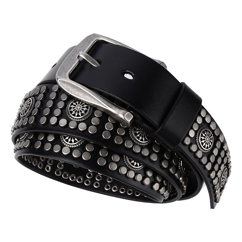 Fashion Rivet Cowhide Punk Belt - sumet.shop