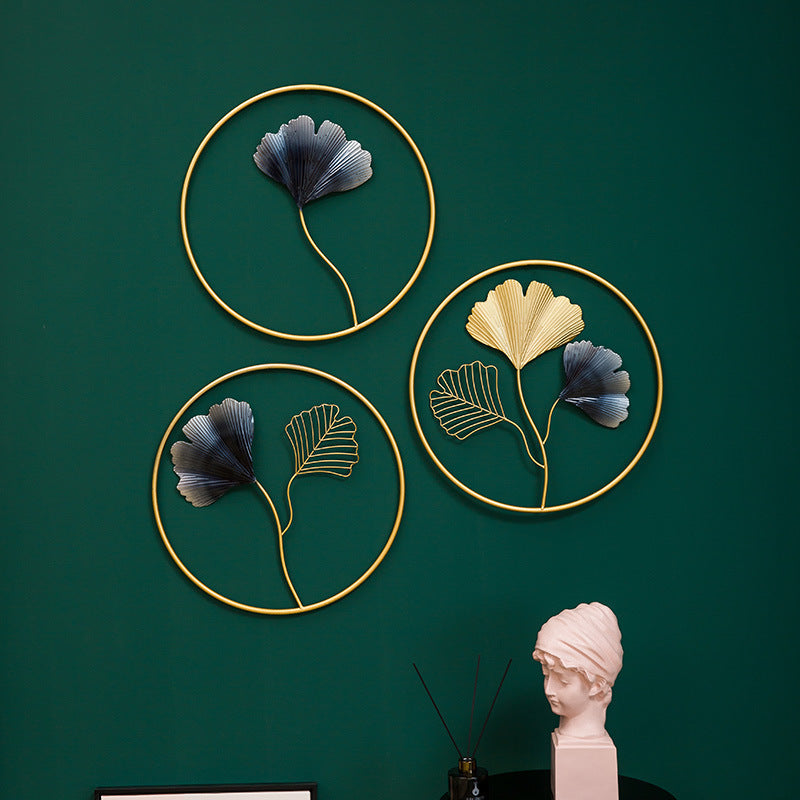 Wall Decoration Background Wall Decoration Modern Metal Ginkgo Biloba Wall Hanging