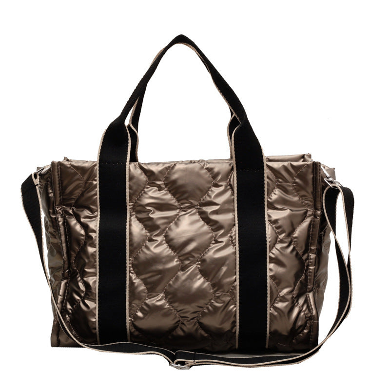 Handbags For Women Rhombus Sewing Tote Bag Winter Designer Luxury Down Shoulder Bag High Capacity Commuting Personalized Handbags For Women