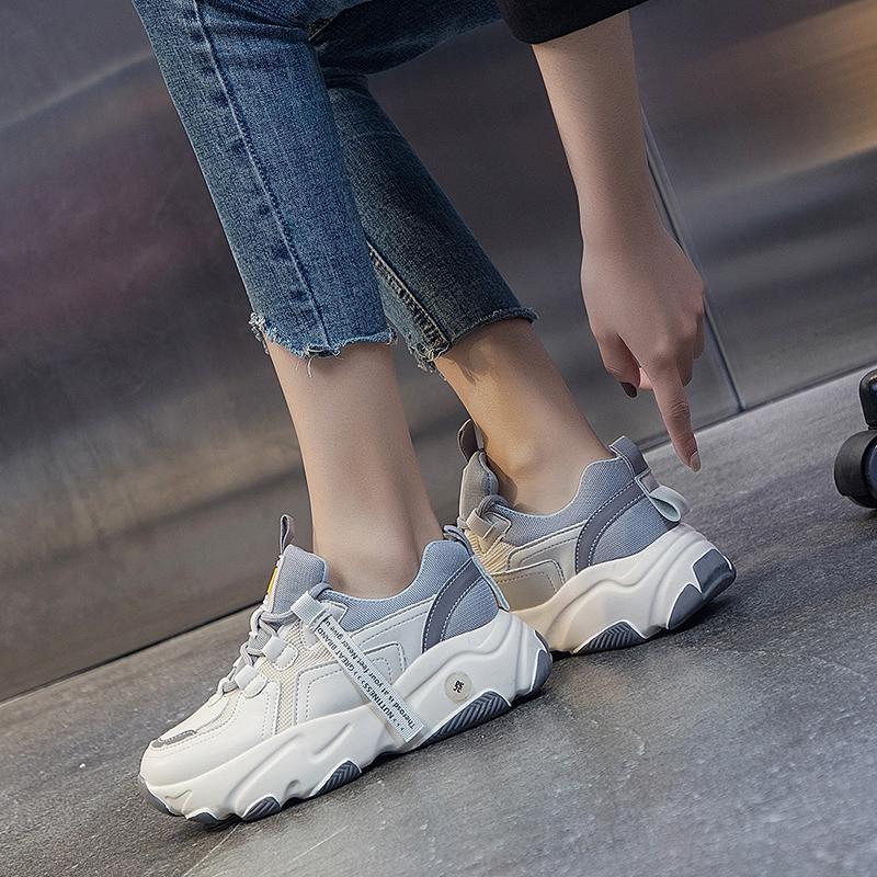 Leather Casual Sneakers Old Shoes Women All-match Platform Casual Sneakers