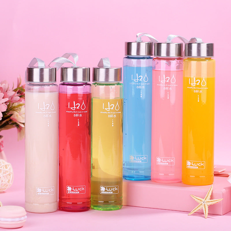 Frosted Plastic Cup Creative Fashion Candy Color H2O Transparent Frosted Plastic Cup