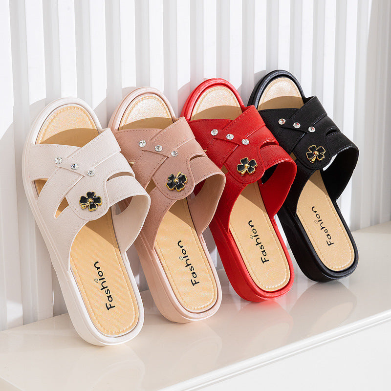 Thick-soled Slippers Outdoor Wear Summer Wedge Fashion Non-slip Home Thick-soled Slippers