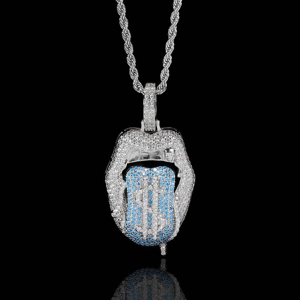 Pendant Necklace Micro Zircon Mouth Tongue Pendant Necklace